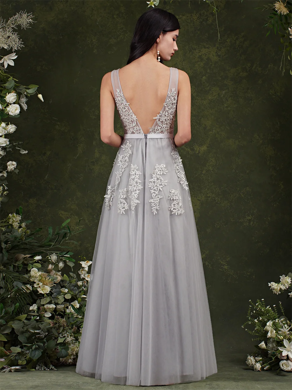 Silver Halter Beaded Crystal Mini Prom Dress For Homecoming Party - Image 3