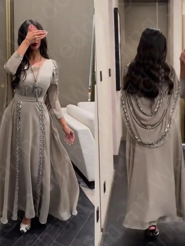 Customized On Sale Classic Prom Gowns Arabic Evening Dresses V-Neckline - Image 4